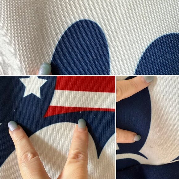 Disney Mickey Mouse Red White Blue Stars Stripes Tote Bag Patriotic Canvas Zip - Picture 6 of 12
